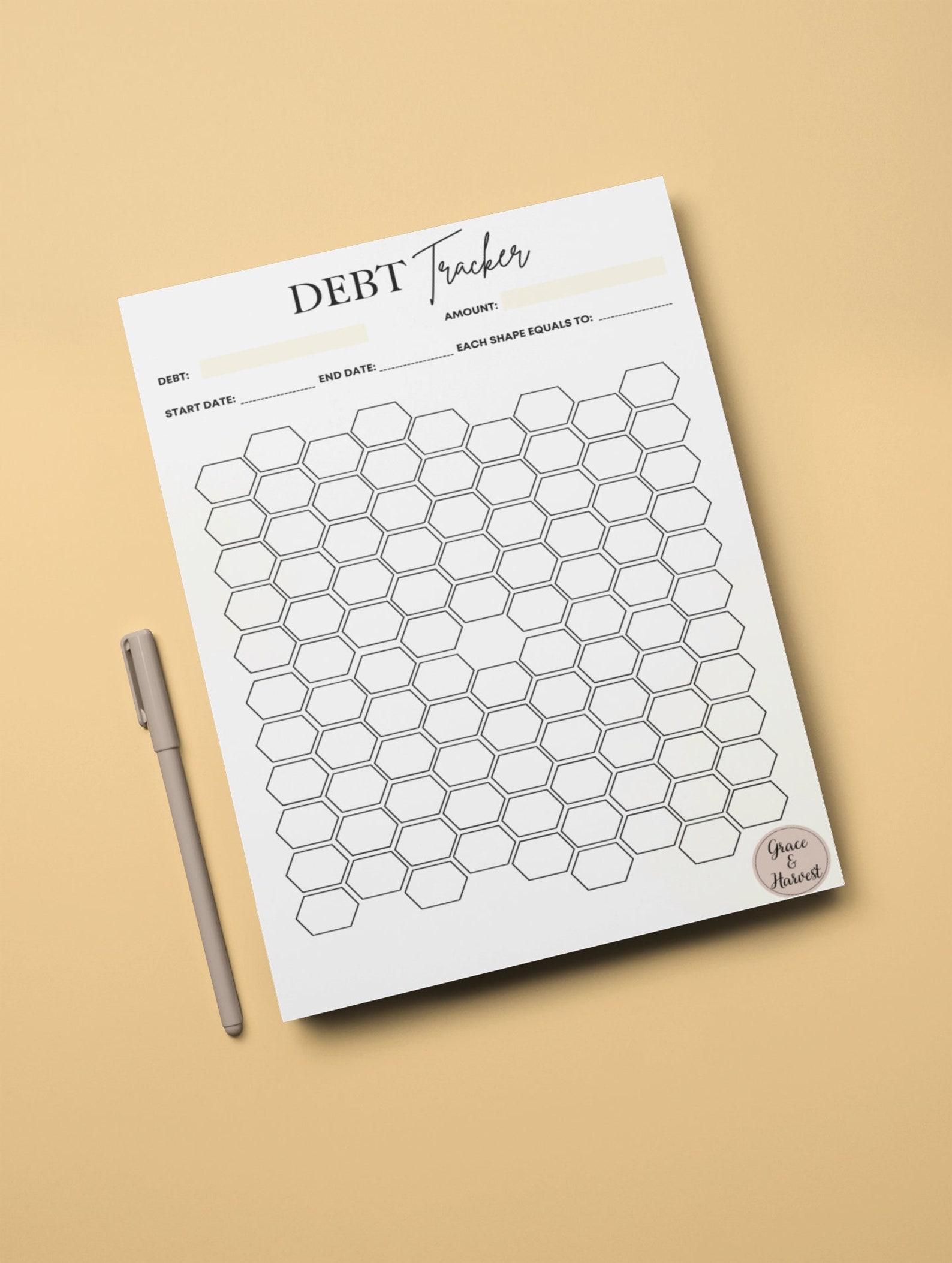 Honeycomb Debt Tracker Template Debt Challange Printable - Etsy