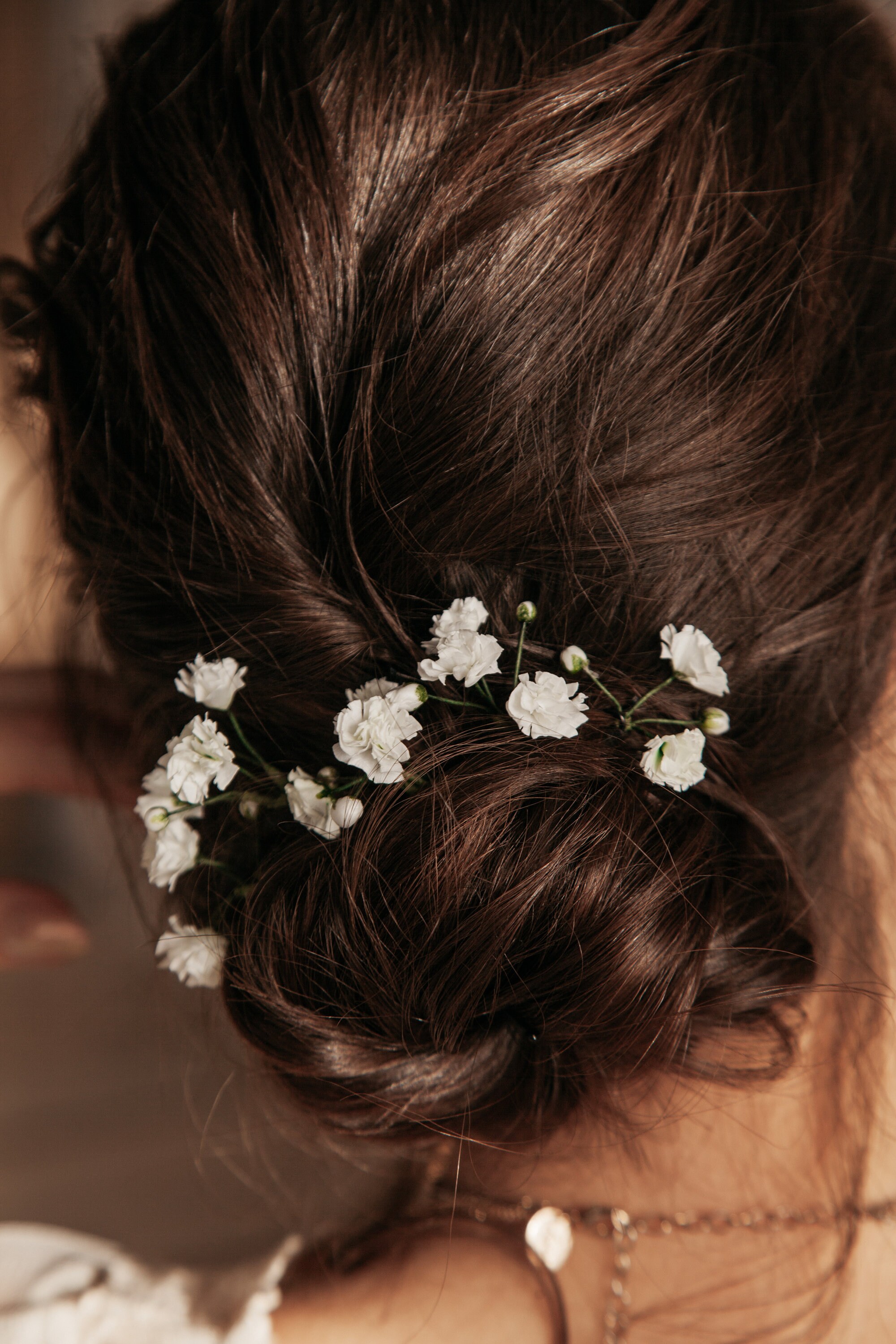 Babys breath hair pins with white gypsophila for wedding. Etsy
