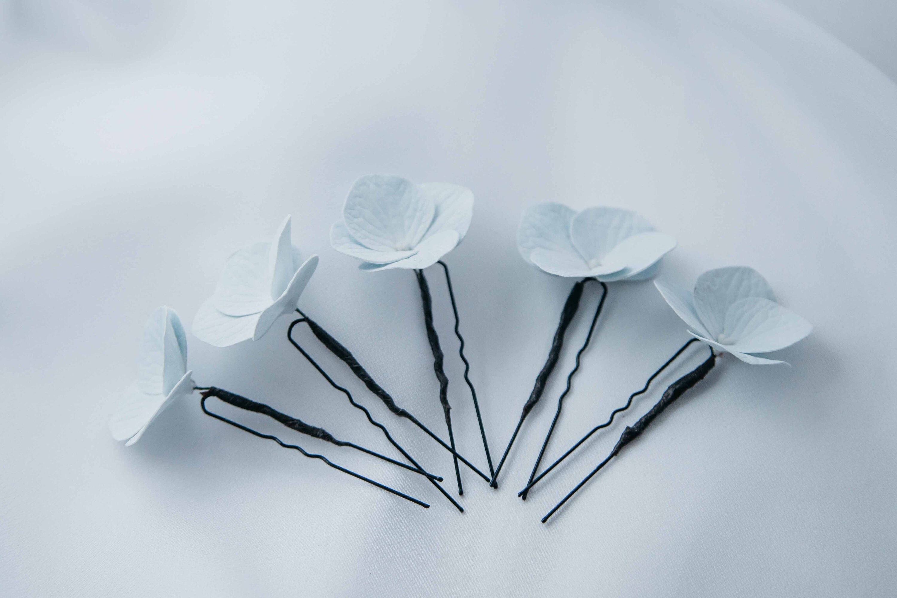 Dusty blue bridal hair pins. Wedding hair piece with small Etsy