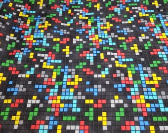 Pixel 8bit Retro Gaming Print, 24573-99, The Gaming Zone Collection by Northcott, 100% quilting cotton, Geeky Gamer fabric