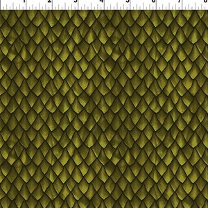 Green Dragonscales Fabric, 6DRG-3, Dragons: The Ancients Collection by Jason Yenter, 100% quilting cotton, geeky fabrics image 1