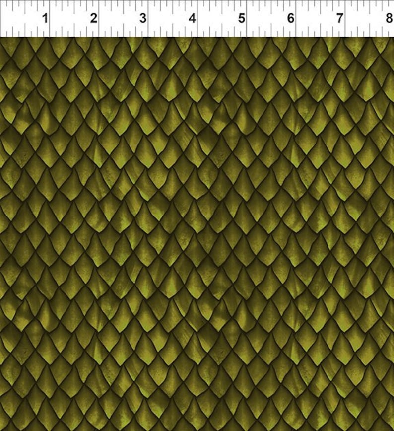 Green Dragonscales Fabric, 6DRG-3, Dragons: The Ancients Collection by Jason Yenter, 100% quilting cotton, geeky fabrics image 1