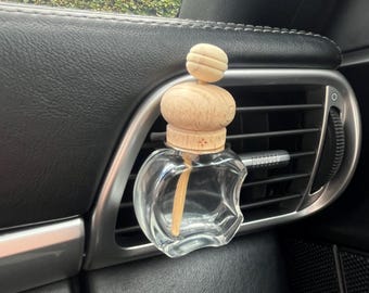 Auto-Lufterfrischer-Diffusor – Flasche aus Glas und Holz – Duftrichtung Grasse, handgefertigt, Autozubehör