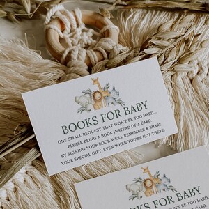 Greenery Jungle Book-verzoekkaart, safari-babyshower, boekverzoekkaart, breng een boek mee, bewerkbare boekverzoekkaart, instant-sjabloon, 42