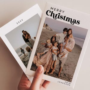 Photo Christmas Card Template, Arch Christmas Card, Boho Holiday Card, Minimalist Christmas Card, Merry Christmas, Editable Template