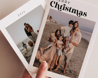 Photo Christmas Card Template, Arch Christmas Card, Boho Holiday Card, Minimalist Christmas Card, Merry Christmas, Editable Template