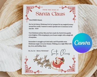 Official North Pole Santa Claus Letter, Canva Editable and Personalized From The Desk of Santa -Letter From Santa Printable Instant Download