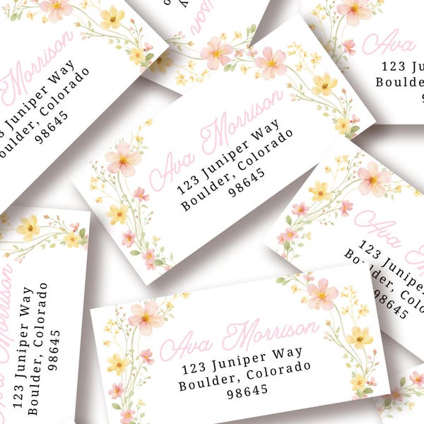 Graduation Return Address Label Template, Editable Canva Address Labels 2.4x1.1, Floral Grad Mailing Label, Printable Sticker Sheet G4
