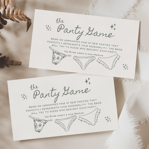 Panty Game Bridal Shower Card, Bachelorette Panty Game Insert, Printable & Editable Canva Template, Lingerie Shower Game Card BL19