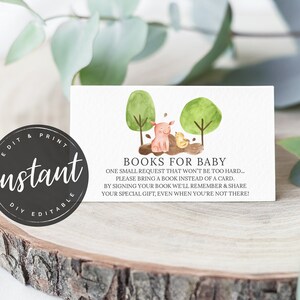 Farm Animals Book Request card, Baby Animals Baby Shower, Farm Animals, Book Request Card, Bring a Book, AB-55