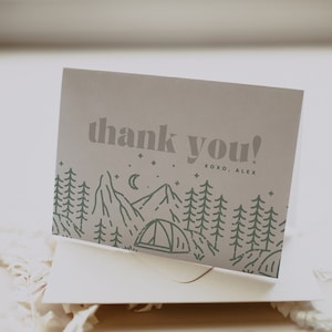 Tarjeta de agradecimiento BOHO One Happy Camper / Descarga instantánea imprimible / Plantilla editable
