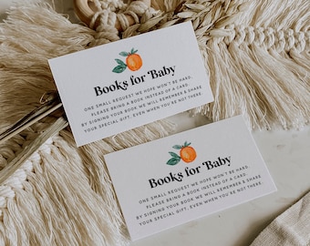 NORA Little Cutie Book Request Cards Cutie on the way Clementine Baby Shower Gender Neutral Books For Baby Printable Instant Download
