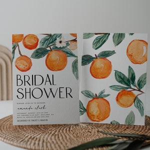 Citrus Bridal Shower Invite template, Editable Bridal Shower Invitation, Main Squeeze, Orange Editable Invite Instant Download NORA