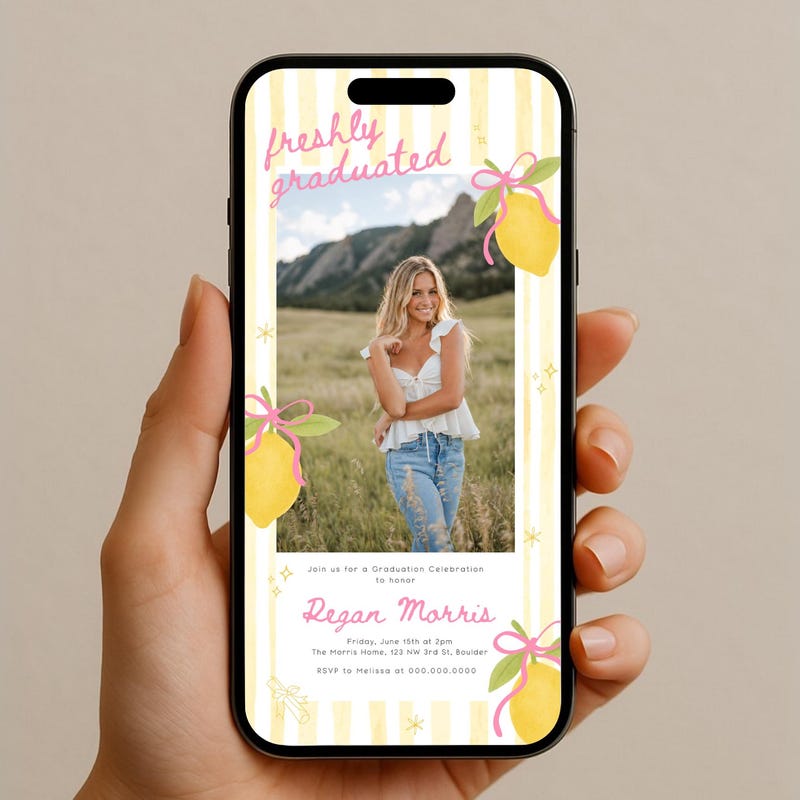 Graduation Lemon Invitation - Etsy