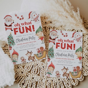 Kids Christmas Party Invitation, Christmas Party Invite, Cute Christmas Party, Holiday Party Invitation, Christmas Invitation Download 705