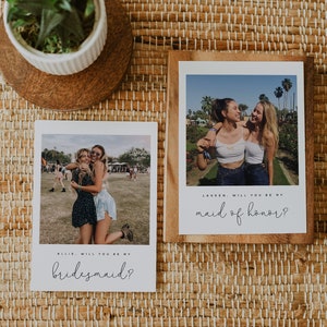 Will You Be My Bridesmaid | Bridesmaid Photo Card | Photo Bridesmaid Proposal | Modern Minimalist Wedding | Boho Bridesmaid Proposal 707