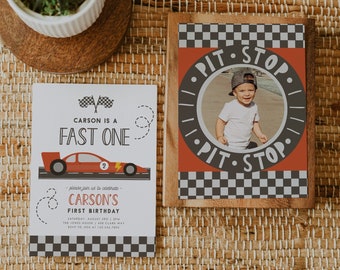 Fast One Birthday Invitation, Editable Template Race Car First Birthday, Racing Car Birthday, Red Car Boy Birthday Instant Download, 7135