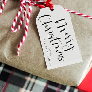 Weihnachts-Tag-Vorlage, personalisierter Weihnachtsbevorzugungs-Tag druckbar, bearbeitbarer Geschenkanhänger, frohe Weihnachten Tags, hübsche Schriftart-Feiertags-Tag 122