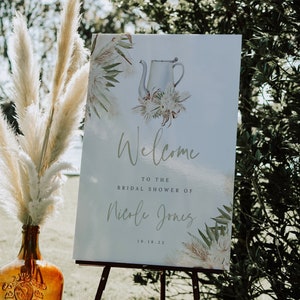 Vintage Tea Party Welcome Sign, Welcome sign, Bridal shower sign, Welcome Poster BOHO Bridal shower Sign Template, Printable sign 141