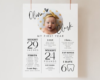 Baby Milestone Board, First Birthday Milestone Poster Template, Milestone 1st Birthday Milestone Sign, Milestone Poster 1st Birthday 707