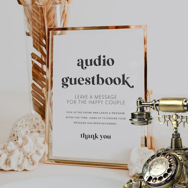 Voicemail Guest Book Etsy