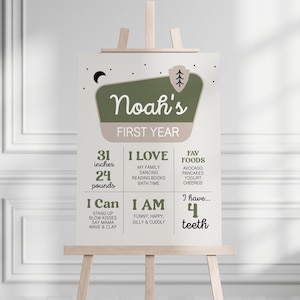 One Happy Camper Milestone Poster Sign Template National Park Birthday Decor Editable Digital Template INSTANT DOWNLOAD 208