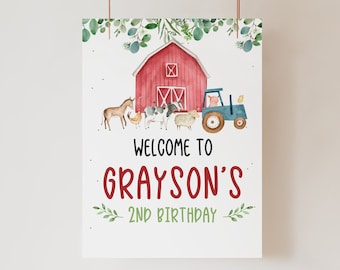 Farm Animal Birthday Welcome Sign, Welcome sign, barnyard Birthday Welcome Sign, Boy Birthday Welcome, Farm Welcome, Printable sign, 158