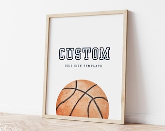 Basketball Birthday Party Sign, Basketball Party Decorations, Editable Template, INSTANT DOWNLOAD