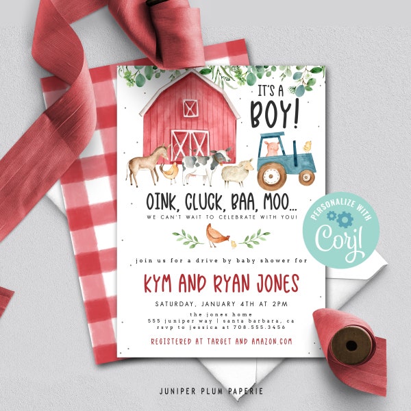 Drive by Baby Shower Invitation Etsy