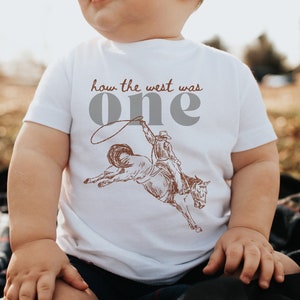 How the West was ONE Birthday Shirt Design Western Cowboy First Birthday Western Birthday Editable Digital Canva Template INSTANT DOWNLOAD