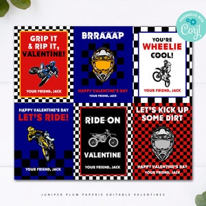Saint-Valentin motocross, Saint-Valentin motocross pour garçons, Course de motocross Saint-Valentin modifiable, Saint-Valentin scolaire, Saint-Valentin modifiable, DIY imprimable