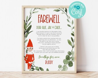 Elf Goodbye Letter Etsy
