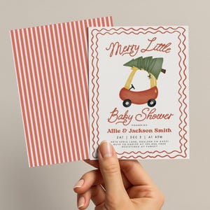 Merry Little Baby Shower, Christmas Baby Shower, Gender Neutral Baby Shower, Winter Baby Shower, Cozy Car Baby Shower, Editable Template 192