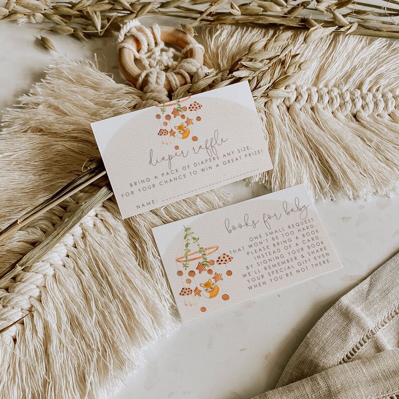 Fox Baby Shower Invitation Package Fox Baby Shower Invite boho baby shower invitation template set Little Fox digital