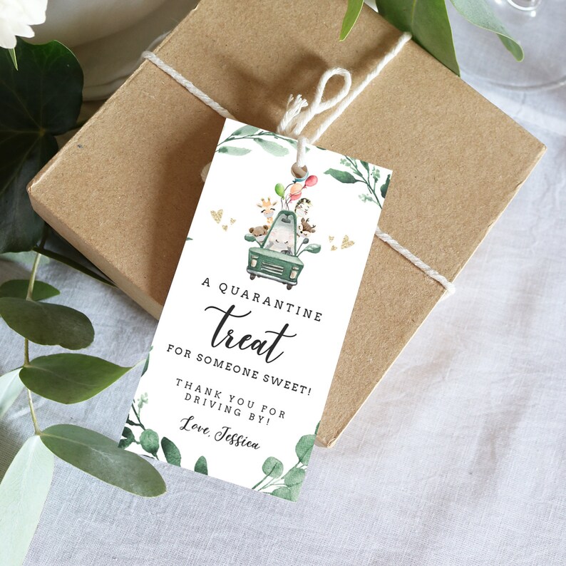 Editable Drive by Shower Favor Tag Drive Through Baby Shower Etsy