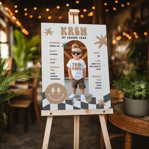 Two Cool Boy Birthday Invitation Boy 2nd Birthday Smile Face Retro Birthday Editable Digital Template INSTANT DOWNLOAD 58 image 10