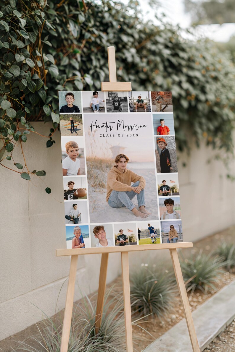 Modern Photo Graduation Invitation Template, Editable Color Grad Party Invite, Senior Boy Graduation Invite, Photo Grad Announcement G5 image 11