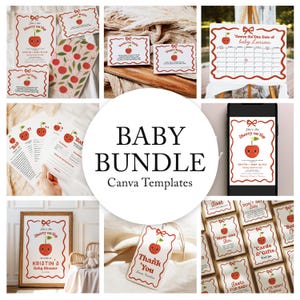 Cherry On Top Baby Shower Bundle, She&#39;s the Cherry on Top Baby Shower Package, Girl Baby Shower Bundle, Cute Fruit Baby Templates 265