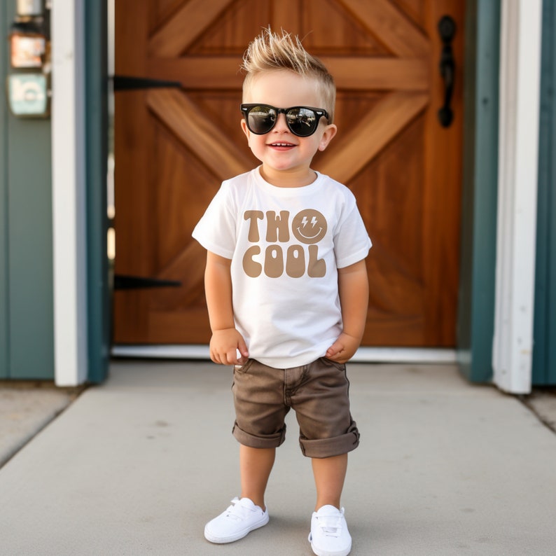 Two Cool Boy Birthday Invitation Boy 2nd Birthday Smile Face Retro Birthday Editable Digital Template INSTANT DOWNLOAD 58 image 7