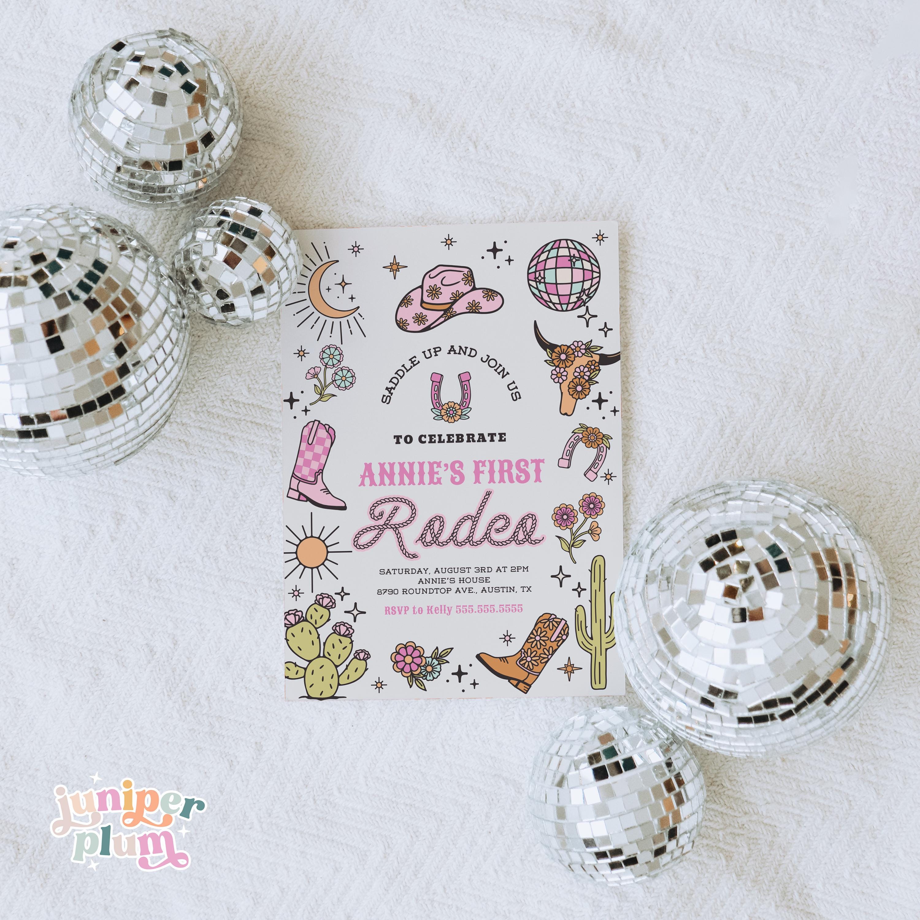 Editable My First Rodeo Party Bundle Cowgirl Birthday Invite Wild West ...