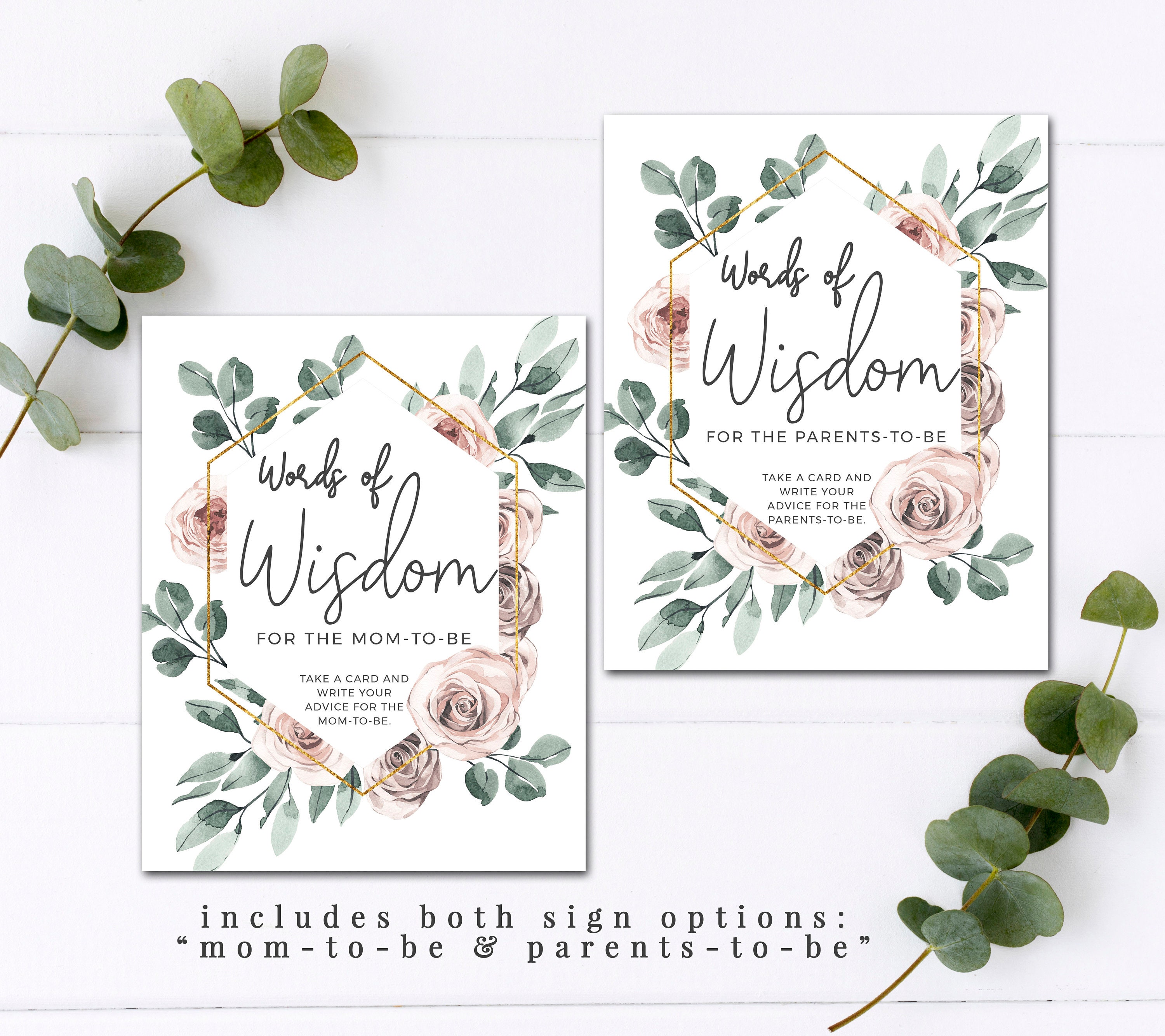 Advice for Mom-to-be Boho Rose Baby Shower Game Printable - Etsy