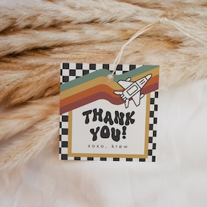 Editable Airplane Birthday Thank You Tag Template, Airplane Birthday Party decor, Digital Download, Instant Access, Boy Birthday 2F