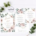 Editable Wedding Program, Boho Rose Wedding Program, Boho Gold Wedding ...