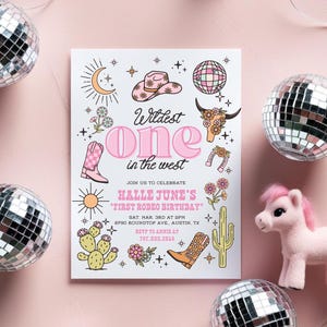 Girl First Rodeo Invitation Boho Cowgirl Birthday Invite Wildest ONE in ...