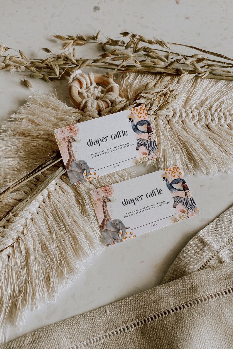 Editable Safari Diaper Raffle Template Diaper Raffle Insert - Etsy
