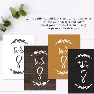 Printable Table Signs Table Sign Template Table Number Sign - Etsy