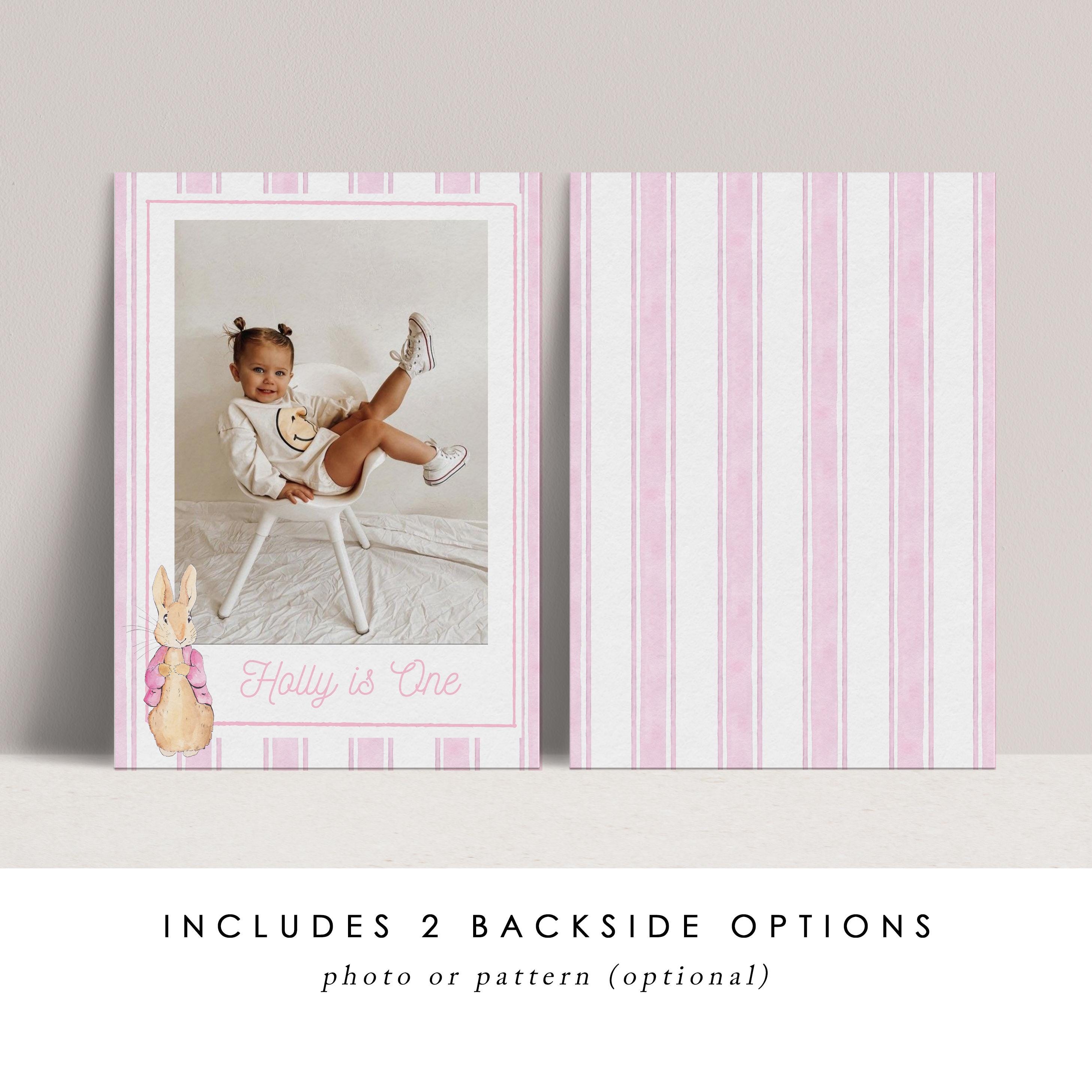 Flopsy Rabbit Printable Flopsy Rabbit First Birthday Invitation, Editable Rustic Bunny Invite ...