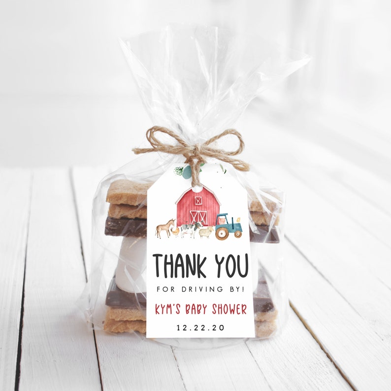 Editable Drive by Shower Favor Tag Drive Through Baby Shower Etsy