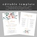 Editable Wedding Program, Boho Rose Wedding Program, Boho Gold Wedding ...