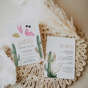 Desert Bachelorette Party, Scottsdale Before the Veil Bachelorette Party Invite Arizona Bachelorette Palm Springs Editable Template 174 image 1